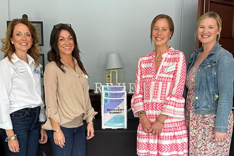 Emily Henderson, KYSOS pharmacist; Nikki Howard, Peer Support Specialist at Harrison Memorial Hospital ; Mary Beth Ecken, KYSOS pharmacist; and Allie Morrison, ED Manager Harrison Memorial